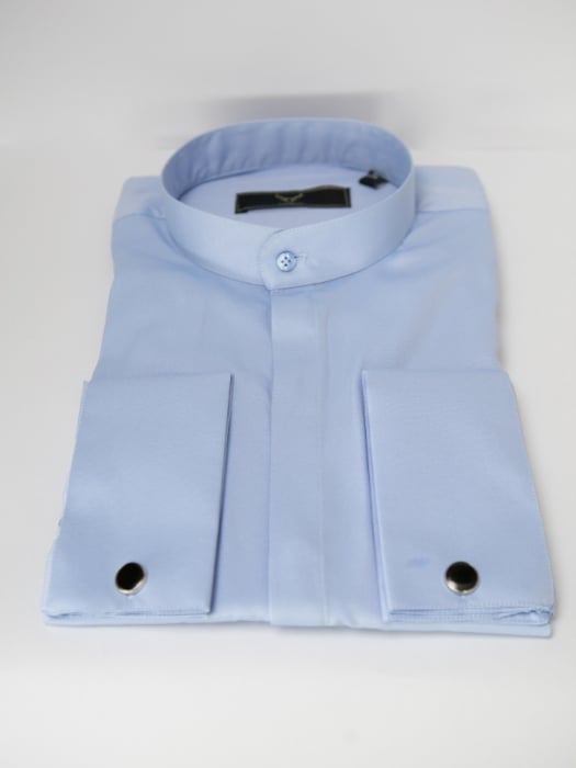 Blue Bishops Collar Shirt – Kaiser Suits